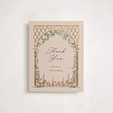 "Victorian Trellis" - Flat Foil-Pressed Graduation Thank You Cards in Sand by Becky Nimoy - Front