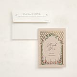 "Victorian Trellis" - Flat Foil-Pressed Graduation Thank You Cards in Sand by Becky Nimoy - Card with Envelope
