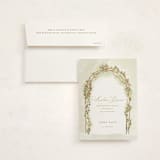 "Floral Arch" - Flat Foil-Pressed Graduation Thank You Cards in Evergreen by Lucrecia Caporale - Card with Envelope