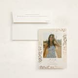 "Quinceañera Elegance" - Flat Foil-Pressed Graduation Thank You Cards in Cream by Nicoletta Savod - Card with Envelope