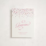 "Confetti Sparkle" - Flat Foil-Pressed Graduation Thank You Cards in Berry by Olivia Raufman - Front