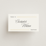 "Formal lines" - Foil-Pressed Place Cards - Fish in Quartz by Creo Study - Front with Free Guest Printing