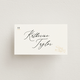"Gilded icons" - Foil-Pressed Place Cards - Fish in Ivory by Creo Study - Front with Free Guest Printing