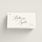 "Gilded icons" - Foil-Pressed Place Cards - Fish in Ivory by Creo Study - Folded with Free Guest Printing