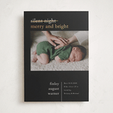 "Merry Nights" - Holiday Birth Announcement Cards in Midnight by Pink House Press - Front