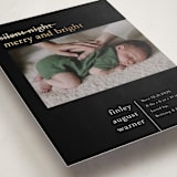 "Merry Nights" - Holiday Birth Announcement Cards in Midnight by Pink House Press - Detail