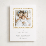 "Every Good Gift" - Holiday Birth Announcement Cards in Snowball by Robert and Stella - Front