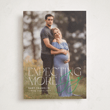"Expecting More Joy" - Holiday Birth Announcement Cards in Opal by Jen Banks - Front