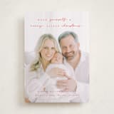 "Merry Little Christmas" - Holiday Birth Announcement Cards in Berry by Hudson meet Rose - Front