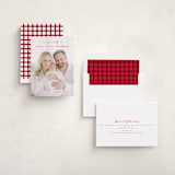 "Merry Little Christmas" - Holiday Birth Announcement Cards in Berry by Hudson meet Rose - Assembled