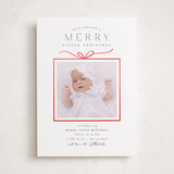 "Little Gift" - Holiday Birth Announcement Cards in Marshmallow by Everett Paper Goods - Front