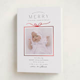 "Little Gift" - Holiday Birth Announcement Cards in Marshmallow by Everett Paper Goods - Folded Card