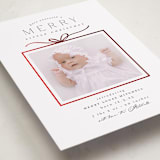 "Little Gift" - Holiday Birth Announcement Cards in Marshmallow by Everett Paper Goods - Detail
