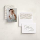 "Baby Joy" - Holiday Birth Announcement Cards in Snowfall by Mary Kay Garttmeier - Assembled