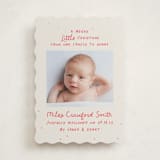 "Little Merry" - Holiday Birth Announcement Cards in Holly Berry by Megan Davis - Front