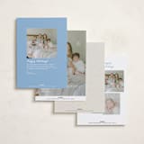 "Little Merry" - Holiday Birth Announcement Cards in Powder by Megan Davis - Back of Card Options