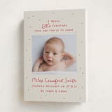 "Little Merry" - Holiday Birth Announcement Cards in Holly Berry by Megan Davis - Folded Card