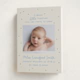 "Little Merry" - Holiday Birth Announcement Cards in Powder by Megan Davis - Folded Card