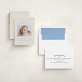 "Little Merry" - Holiday Birth Announcement Cards in Powder by Megan Davis - Assembled