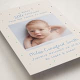 "Little Merry" - Holiday Birth Announcement Cards in Powder by Megan Davis - Detail