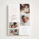 "Extra Cheerful" - Holiday Birth Announcement Cards in Snowfall by Everett Paper Goods - Front