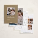 "Extra Cheerful" - Holiday Birth Announcement Cards in Snowfall by Everett Paper Goods - Back of Card Options