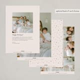 "Extra Cheerful" - Holiday Birth Announcement Cards in Biscuit by Everett Paper Goods - Back of Card Options