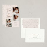 "Extra Cheerful" - Holiday Birth Announcement Cards in Biscuit by Everett Paper Goods - Assembled