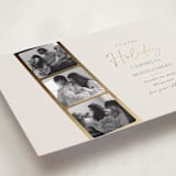 "photo strip" - Holiday Birth Announcement Cards in Eggnog by Summer Winkelman - Detail