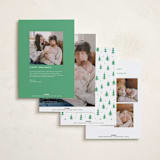 "Merry Little Trees" - Holiday Birth Announcement Cards in Icicle by Jennifer Holbrook - Back of Card Options