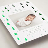 "Merry Little Trees" - Holiday Birth Announcement Cards in Icicle by Jennifer Holbrook - Detail