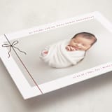 "Crisp Bow" - Holiday Birth Announcement Cards in Crisp Bow by Olivia Raufman - Detail