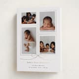 "With a bow" - Holiday Birth Announcement Cards in Ink by Blustery August - Folded Card