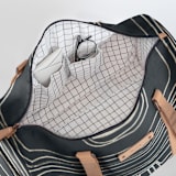 "Chalk Dust" - Fillmore Duffle in Ink by Deborah Velasquez - Interior Back