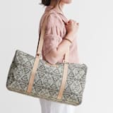 "zigzag" - Fillmore Duffle in Mocha by Miranda Mol - On Model