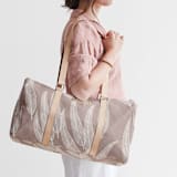 "Sketched Willow" - Fillmore Duffle in Mauve by Katharine Watson - On Model