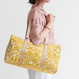 "Deconstruct" - Fillmore Duffle in Mustard by Michelle Taylor - On Model