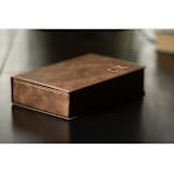 "Rustic Brown Custom Engraved Flask Gift Set" - Flask in brown by Great Little Favor Co