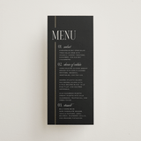 "Linear" - Foil-Pressed Menus in Silk by Laura Hankins - Front