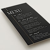 "Linear" - Foil-Pressed Menus in Silk by Laura Hankins - Detail