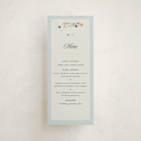 "Blue Garden" - Foil-Pressed Menus in Mist by Hannah Williams - Front