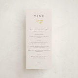 "Floral Border" - Foil-Pressed Menus in Champagne by Leah Bisch - Front