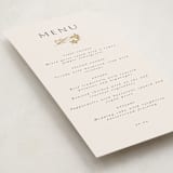 "Floral Border" - Foil-Pressed Menus in Champagne by Leah Bisch - Detail