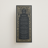 "Regency Grace" - Foil-Pressed Menus in Onyx by Ana de Sousa - Front