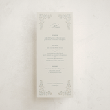 "Floral Romance" - Foil-Pressed Menus in Something Blue by Gwen Bedat - Front