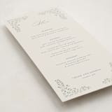 "Floral Romance" - Foil-Pressed Menus in Something Blue by Gwen Bedat - Detail