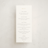 "Delicate Vine" - Foil-Pressed Menus in Alabaster by Susan Moyal - Front