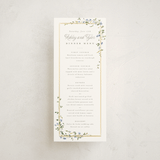 "Flowering Vine" - Foil-Pressed Menus in Bluebell by Everett Paper Goods - Front