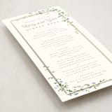 "Flowering Vine" - Foil-Pressed Menus in Bluebell by Everett Paper Goods - Detail