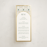 "Vintage Palms" - Foil-Pressed Menus in Sand by Maria Alou - Front
